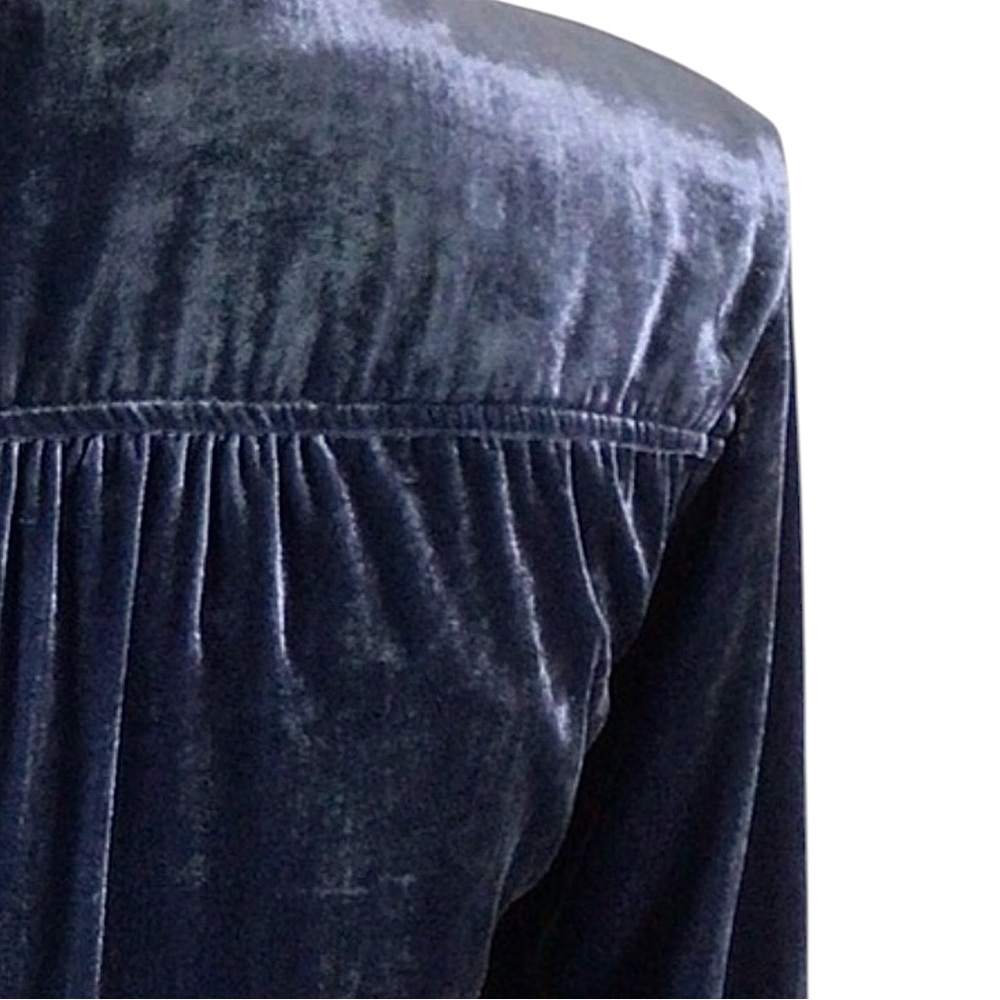 NWT Maeve for Anthropologie Blue Velvet Wrap Shirt Dress Size 0 - Picture 8 of 9